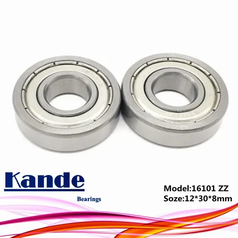Kande 2pcs 16101 ZZ High speed bearing 16101ZZ Thin Section 16101 Bearing 12x30x8 16101-2Z