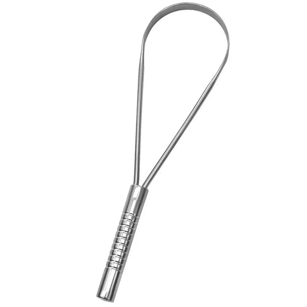 Raspador de língua de metal para mulheres, higiene oral antiferrugem, ferramenta de limpeza durável, em forma de U, leve, escova de limpeza de boca