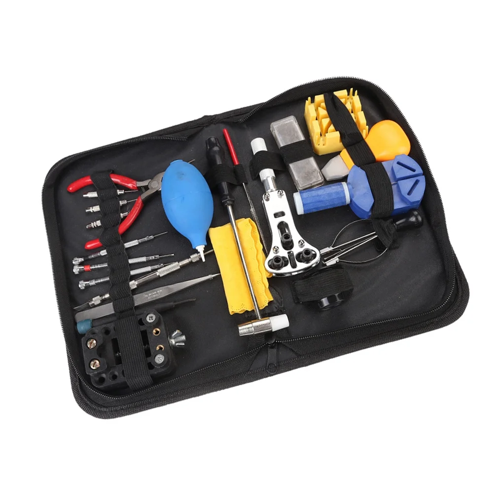 

22Pcs Watch Repair Kit Professional Replacement Spring Bar Tool Set Link Pin Remover Band Adjuster Back Case Opener
