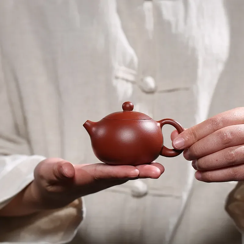 

100ML Chinese Yixing Purple Sand Xi Shi Teapot Teaset Hand Made Pot Dahongpao Mud Tea Set 188 Ball Hole Filter Ceremony Gift
