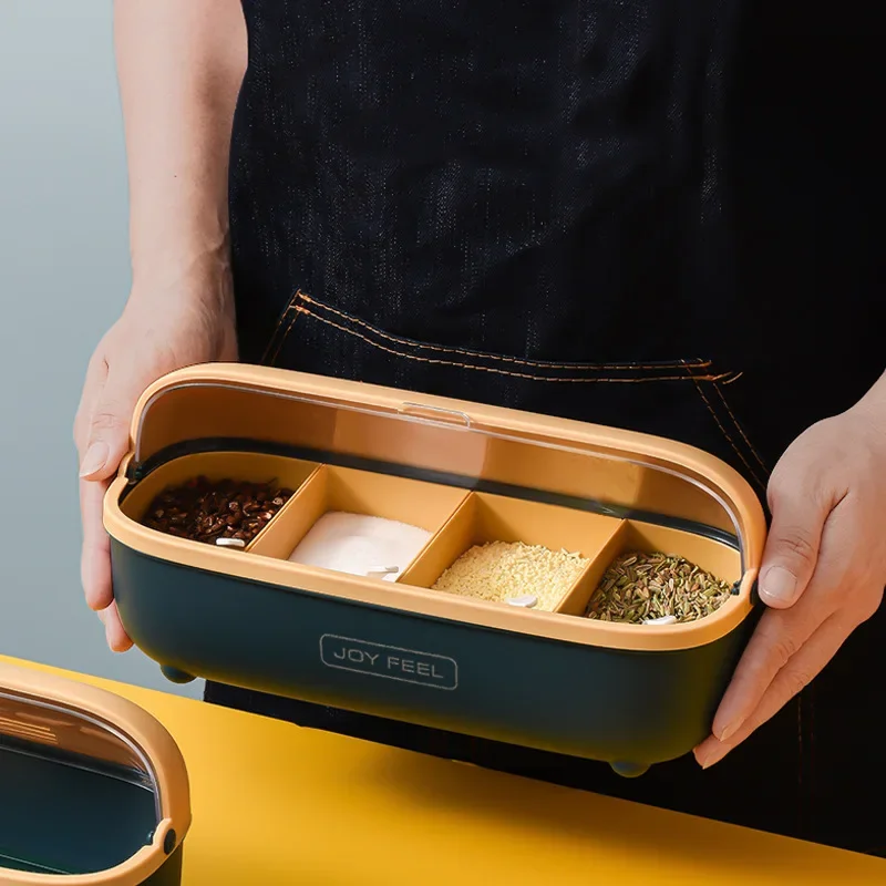 New 4 Boxes Forks Spoon Chopsticks Storage Set with Lid Seasoning Storage Jars North European Kitchen Spices Organizer Container