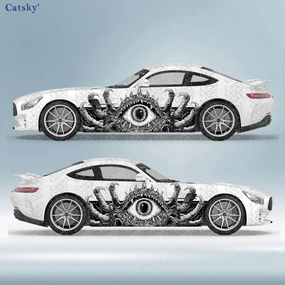 2pcs Horror One-Eyed Multi-Armed Sticker, Durable, Fade-Resistant, Easy to Install and Remove - Enhance the Ahetic of Your Vehic