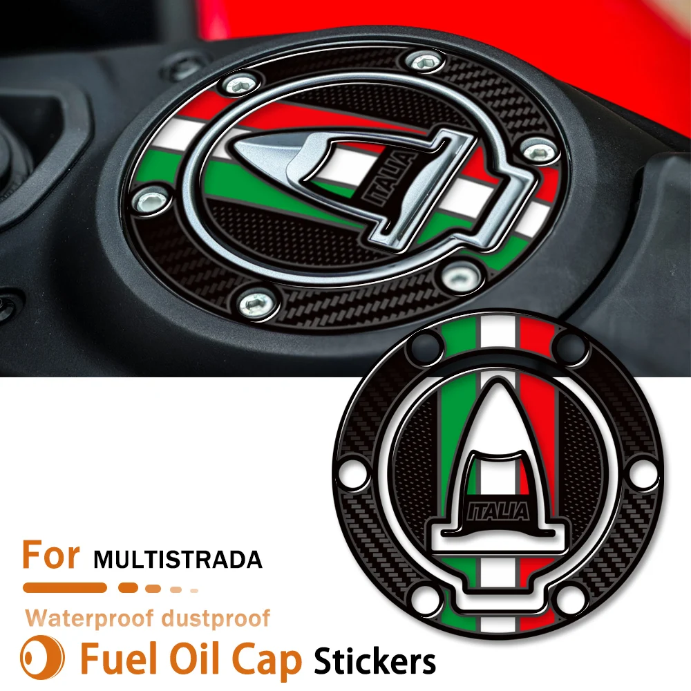 

Motorcycle Tank Gas Fuel Cap Cover Protector 3D Sticker for Ducati MULTISTRADA 950 1000 1100 1200 1260 V2 V4