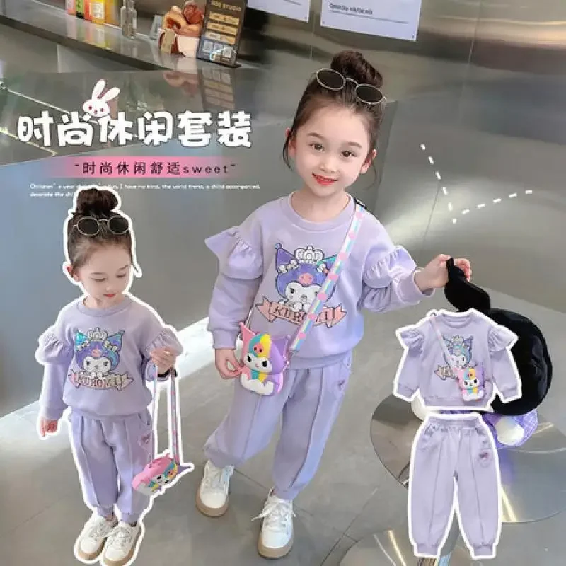 

Set Kawaii Sanrio My Melody Cinnamoroll Anime figure Hoodie Sleeper pants Cartoon Spring and Autumn Fashion New Children's gifts
