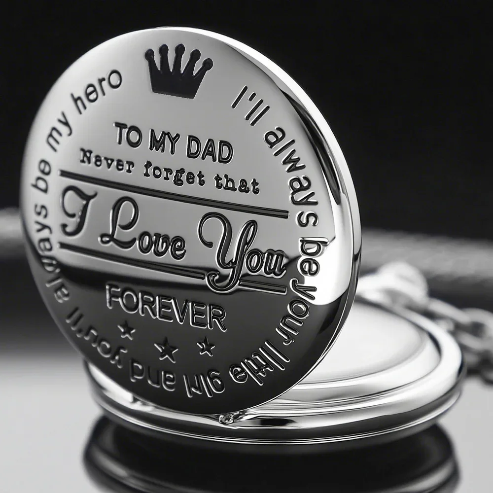 Steampunk Vintage Quartz Pocket Watch for Men Roman Numeral Fob Chain Clock Necklace Pendant To Grandpa and Dad Anniversary Gift