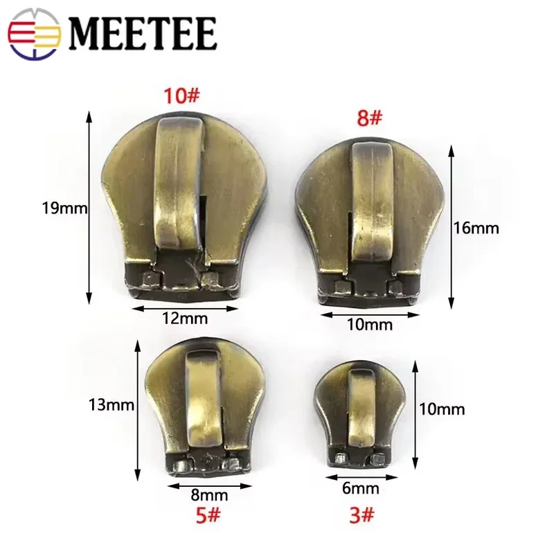 10 Stück 3 # 5 # 8 # 10 #   Metall-Reißverschlussschieber für Reißverschlüsse, Ersatz-Abzieherkopf, Reißverschlüsse, Tasche, Gepäck, Reißverschluss, Reparatur, Nähen, Verschluss, Zubehör