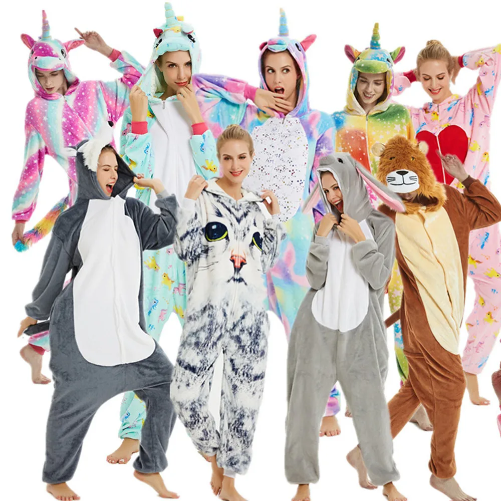 

Adults Animal Onesies Cartoon Kigurmi Unicorn Chinchilla Pig Rabbit Tiger Lion Leopard Cat Wolf Dog Zebra Carnival Costumes