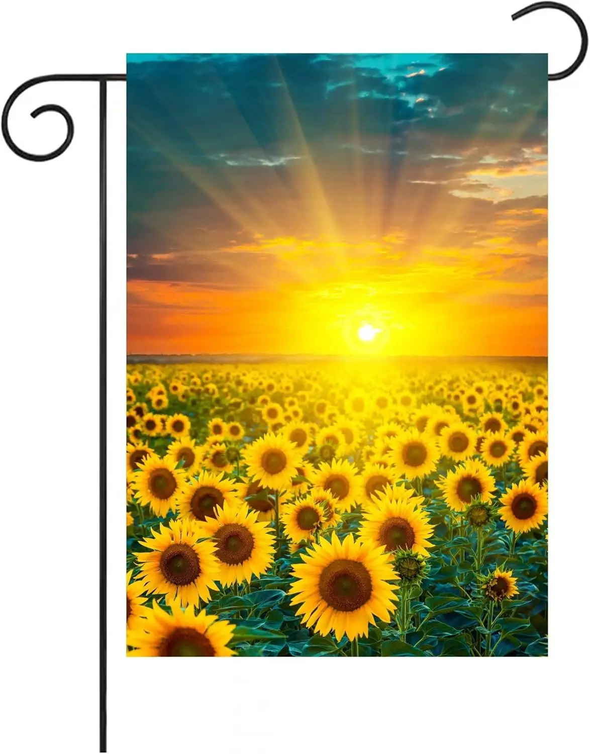 Sunflower Flower Fields Farm Sunset Spring Summer Nature Landscape Garden Flag 12 x 18 Inch Double Sided Yard House Outdoor Bann