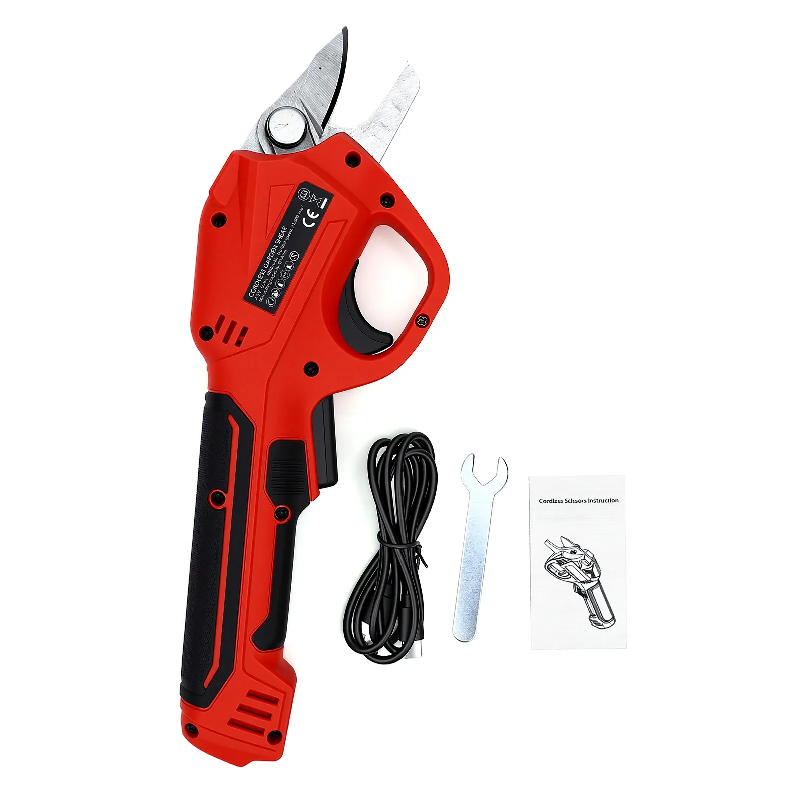 Cordless Electric Pruning Shears 4000mAh Battery Branch Cutter Lightweight 500 Cuts Per  for Garden Tree Trimming