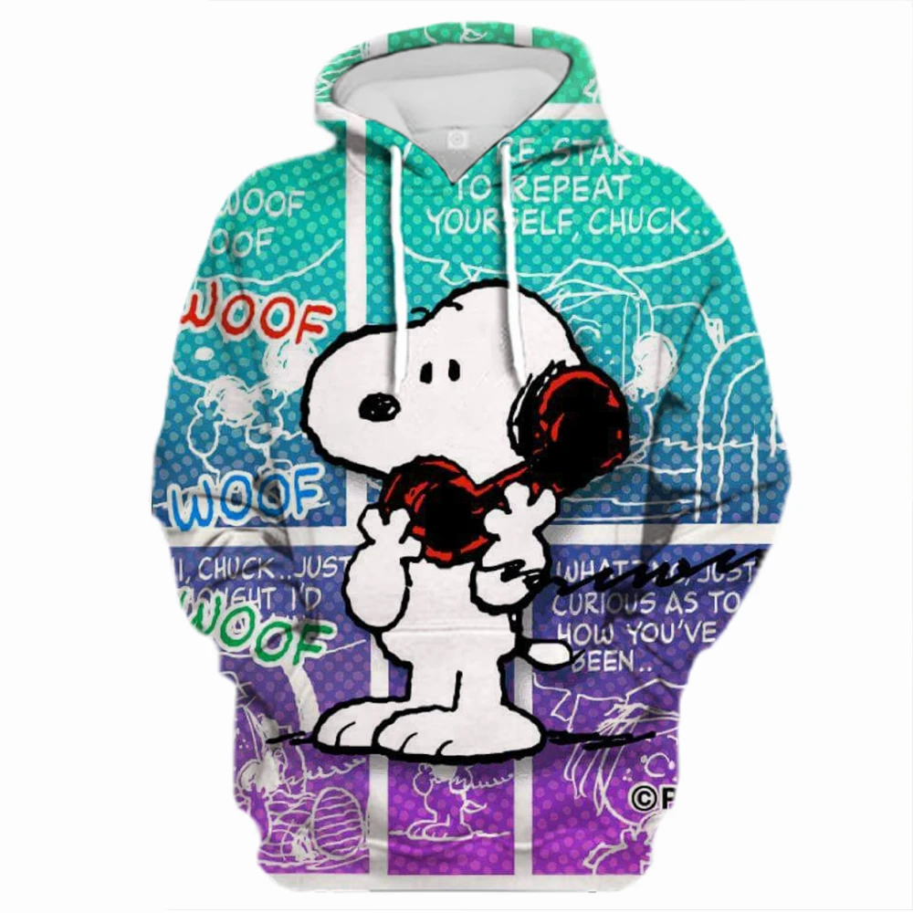 Snoopy Friends Logo Cartoon Anime Women Pullover Spring Autumn Women Oversized Hoodie 2024 Casual Couple Sweatshirt Clothes Tops