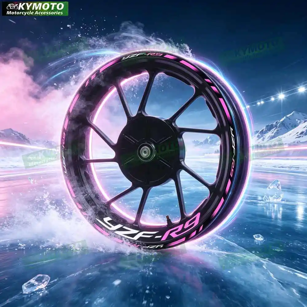 For YZF-R9 YZF R9 Motorcycle 17 Inch Front Rear Decorate Wheel Stickers Car Reflective Rim Motorbike Hub Tape Decal Sticker