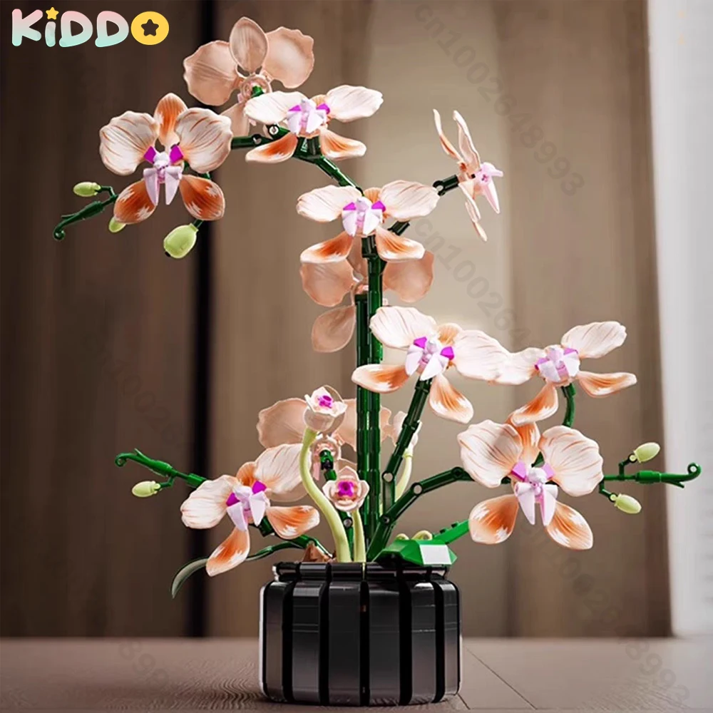 

Orchid Pot Building Blocks Flowers Puzzle Assembly Bricks Bonsai Desktop Decoration Bricks for Adults Botanical Collection Xmas