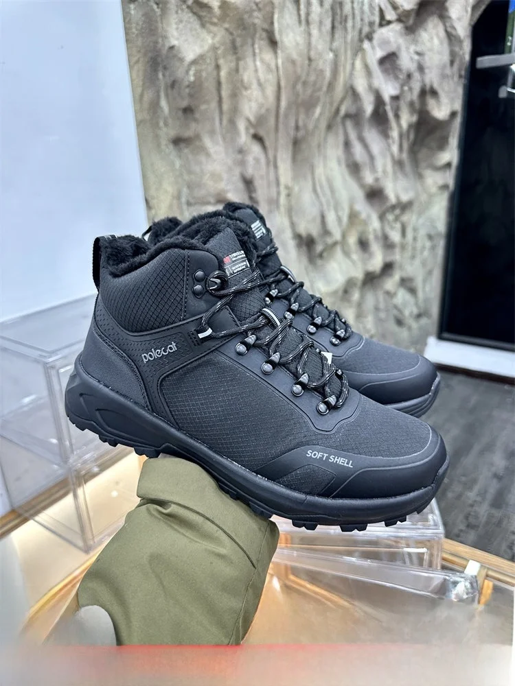 

Men's Winter High-Top Snow Boots Fleece Lined Outdoor Ice Surface Anti-Slip Hiking Boots Warm Comfortable Casual Booties