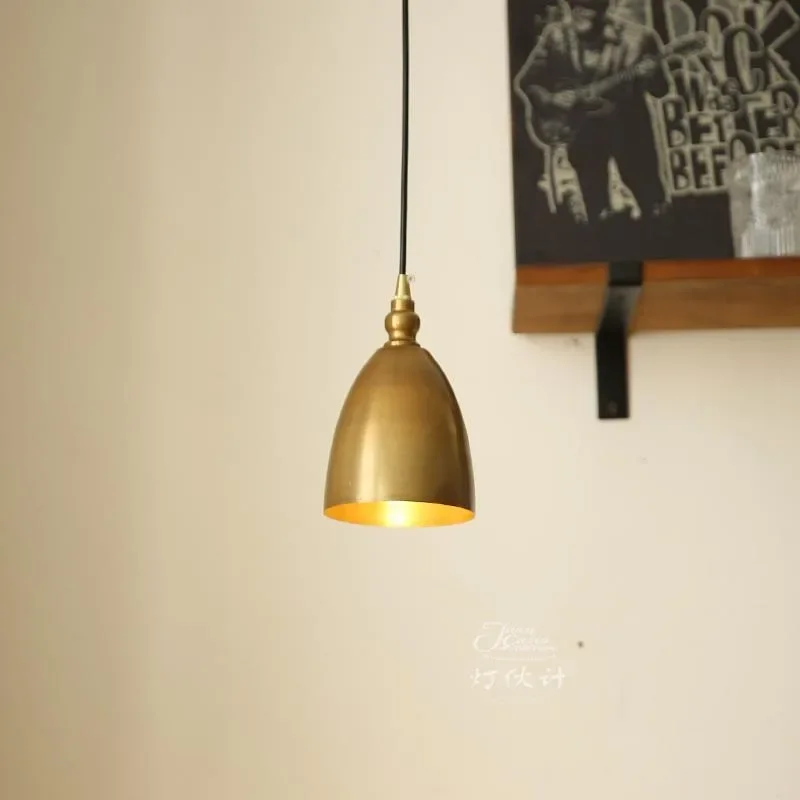 Retro brass natural old small chandelier medieval Japanese restaurant bar cafe bed and breakfast bedroom bedside lamp
