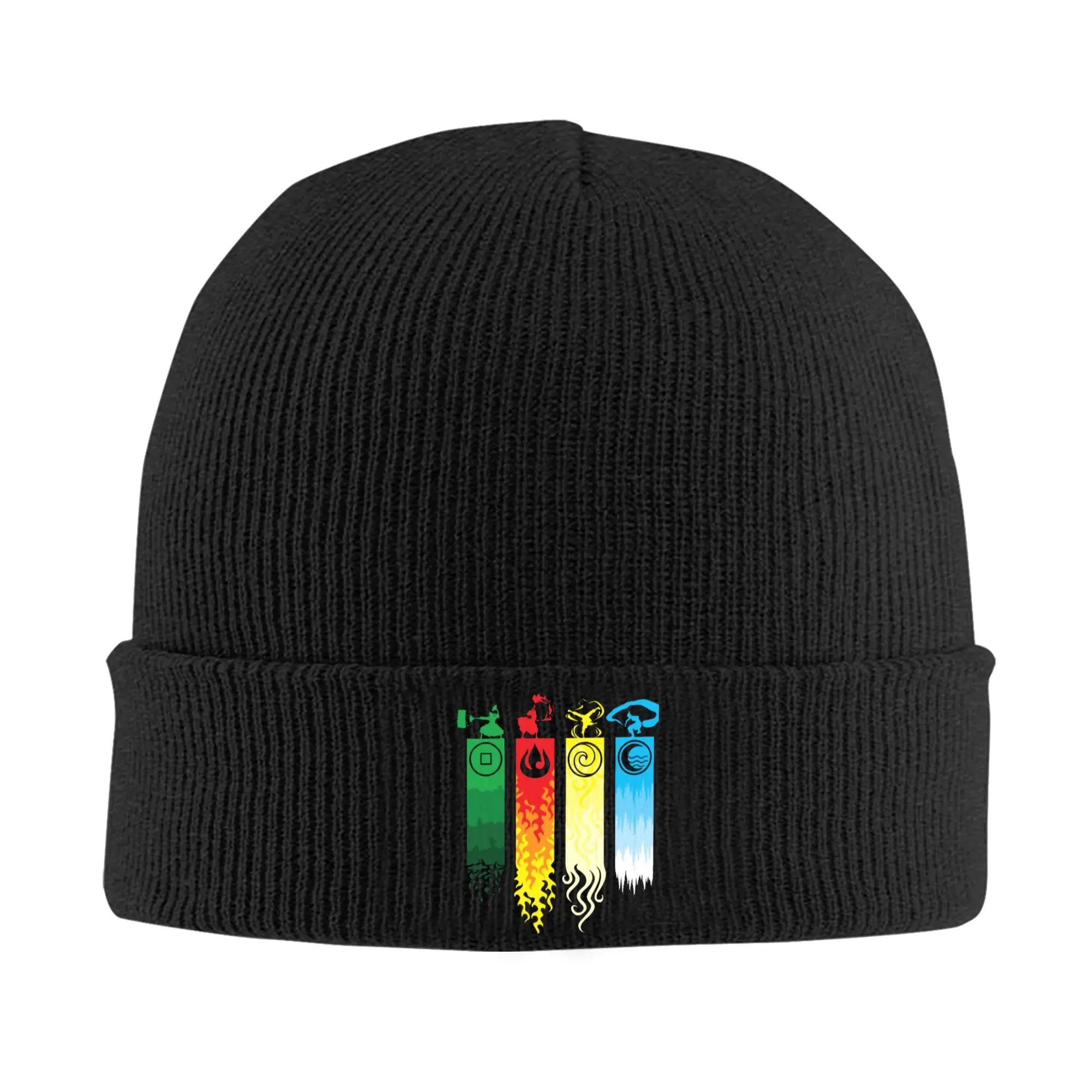 Four Elements Knitted Hat Beanie Winter Hats Warm Acrylic  Color Avatars Anime Cap for Men Women Gifts,