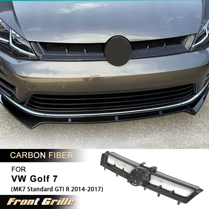 

Car Front Bumper Grill for Volkswagen VW Golf 7 VII MK7 Standard GTI R 2014-2017 Racing Front Grille Trim Body Kit Carbon Fiber