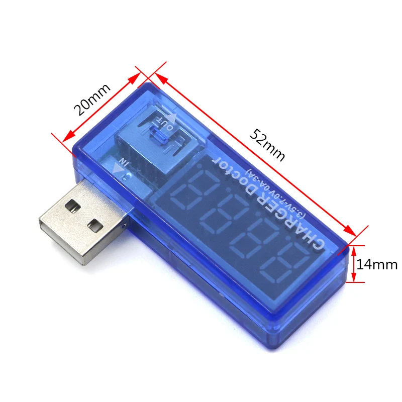 Cyfrowy miernik Tester napięcia prądu ładowania przenośne zasilanie USB Mini ładowarka USB woltomierz doktorowy przeźroczy