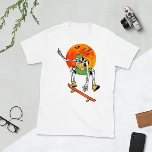 Skeleton Trick Skateboarding Halloween Design