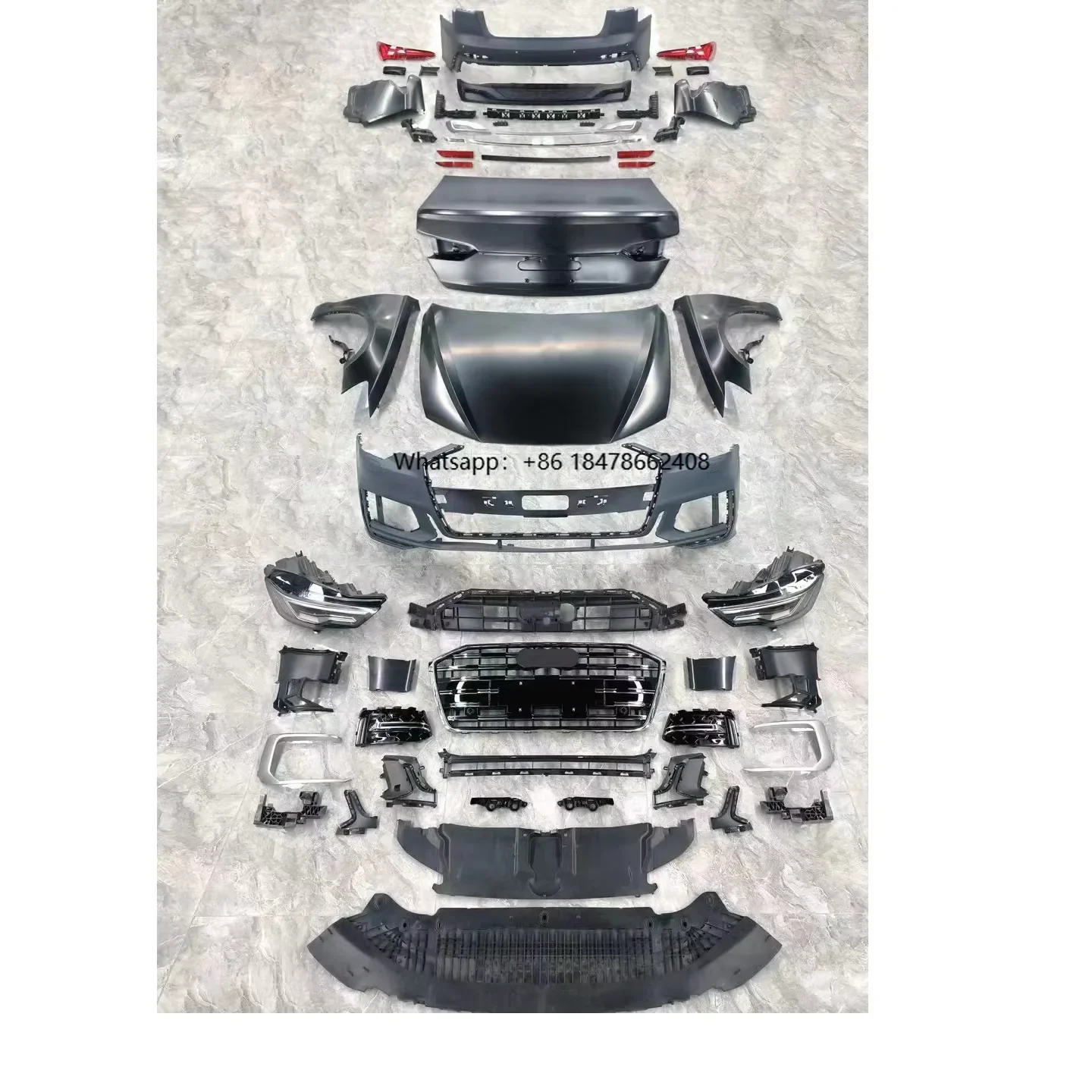Car A6 S6 to 2023 RS6 Style Front Bumper Body Kits for  A6 S6 2012 2013 2014 2015 2016 2017 2018