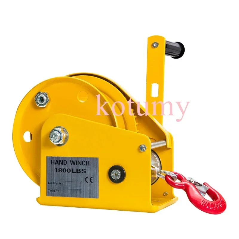 1800LB Two-way Self-locking Small Hand Windlass with Automatic Brake Manual Winch Tractor