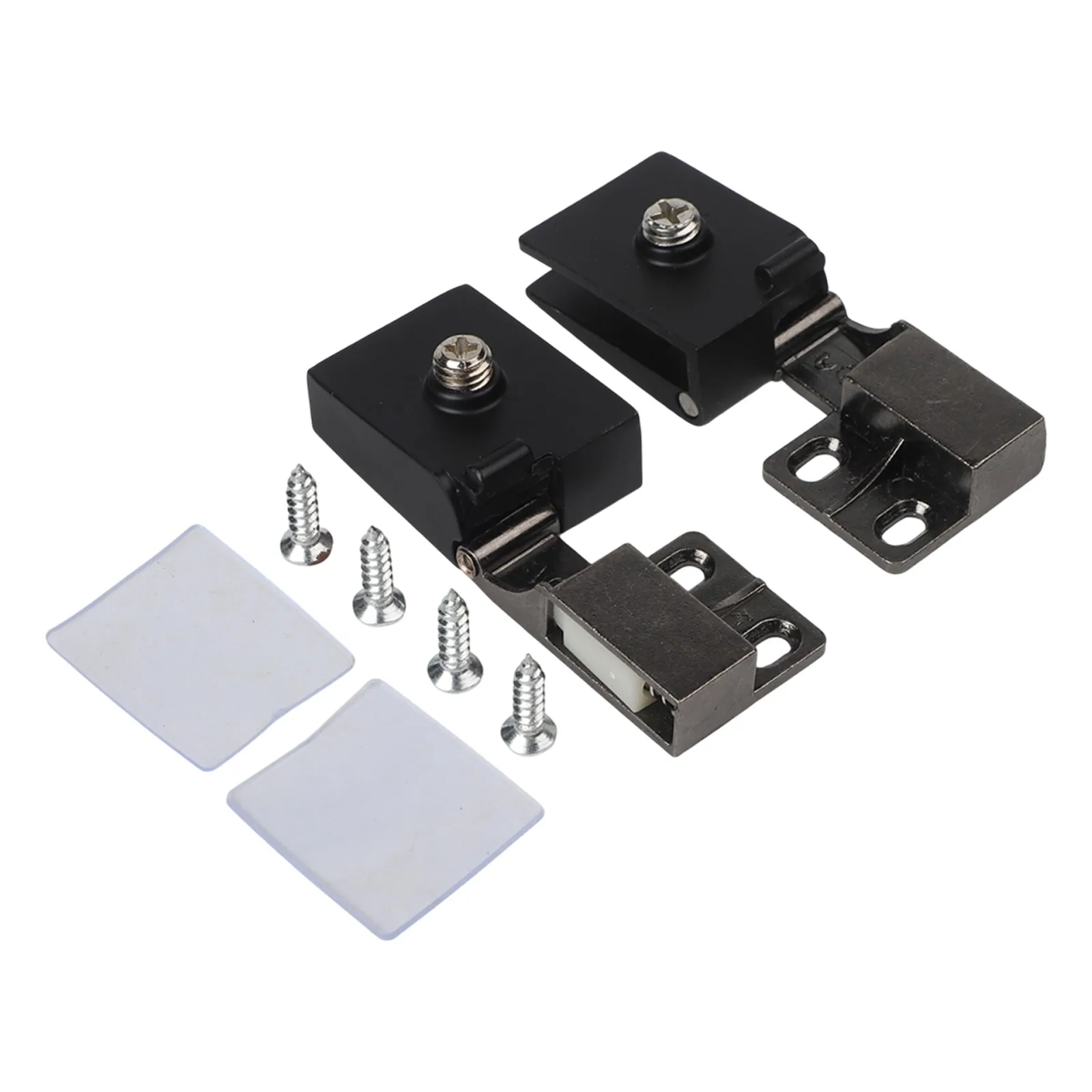 1 Pair Glass Door Pivot-Hinge Zinc Alloy Self-Closing Glass Door Hinge No Cupboard Showcase Drilling Frameless-Glass Door Clamps