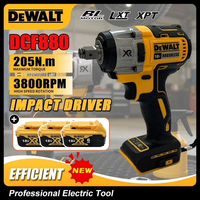 Dewalt DCF880 3300RPM Brushless Impact Wrench High Torque Cordless Electric Wrench Tire Repair Tool 18V Rechargeable Power Tools