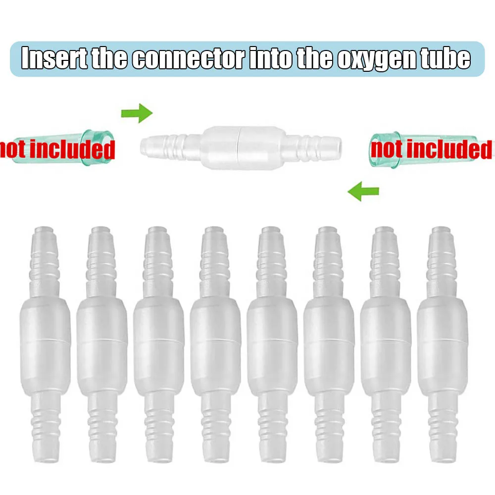 8 Pcs Disposable Nasal Tube Connector Tubing Swivel Portable Hose Cannula Fitting Comfort Oxygen Tubing Connector