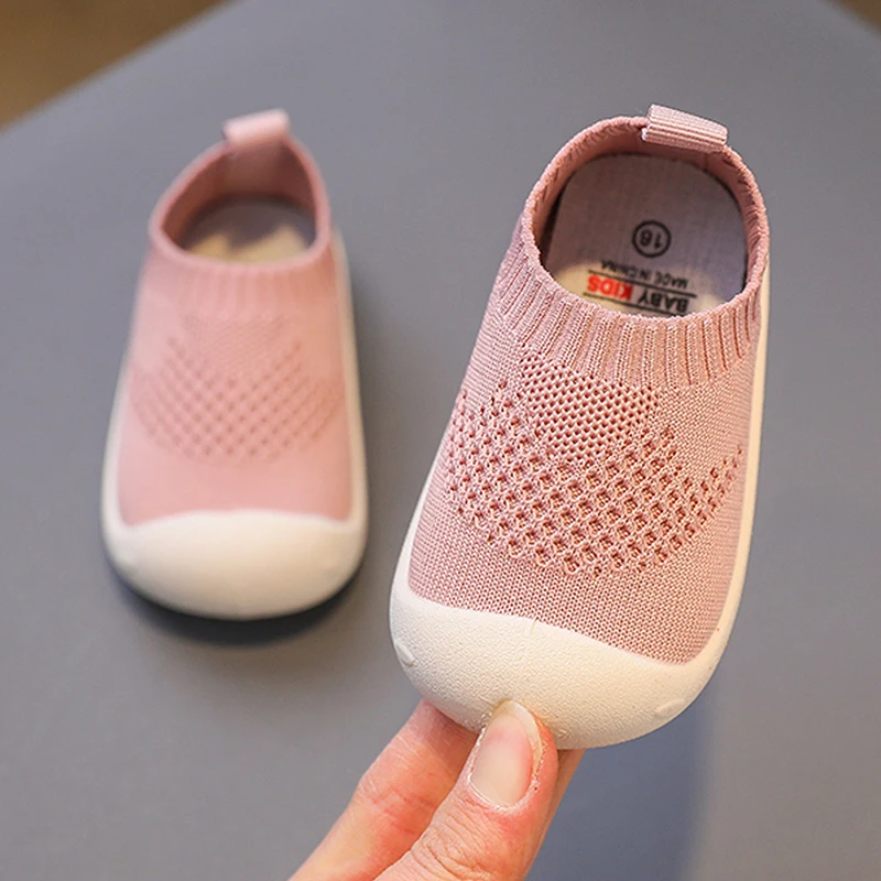 Spring Summer Unisex Toddler Slip-on Shoes Baby Girls Boys Casual Mesh Sneaker Soft Bottom Anti-slip Baby 0-3T First Walker