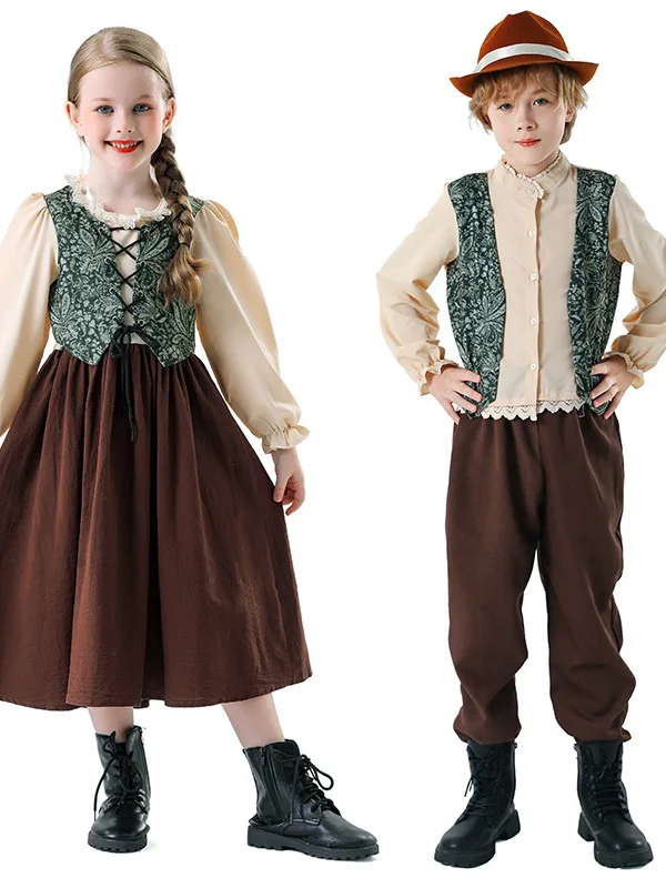 

Хэллоуин сценический костюм средневековый ретро командир Richer детский наряд мужской женский традиционный китайский Ethn...