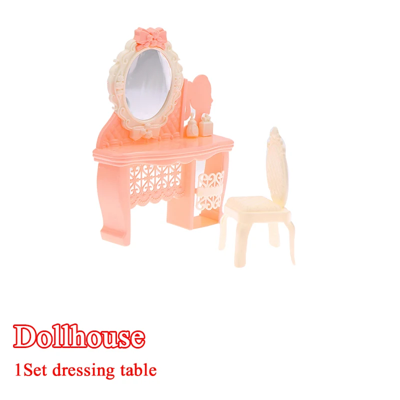 1:12 ドールハウスミニチュアシミュレーションドレッシングテーブル化粧台椅子セット家具ホームモデル装飾おもちゃドールハウスアクセサリー