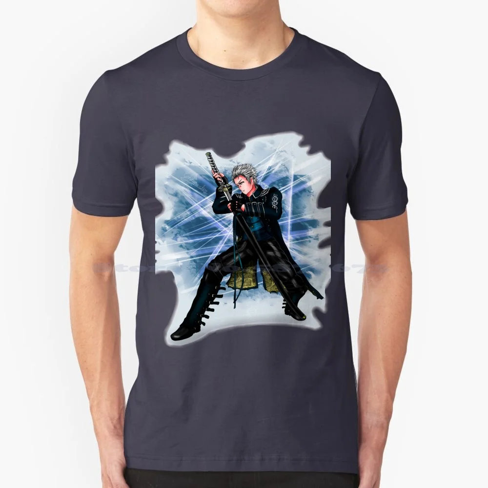 Vergil ( 5 ) T Shirt 100% Cotton Tee 5 Vergil Dmc Yamato Vergil Anime Style Fanart Chiharuchin 2 3 4 Dmc Vergil