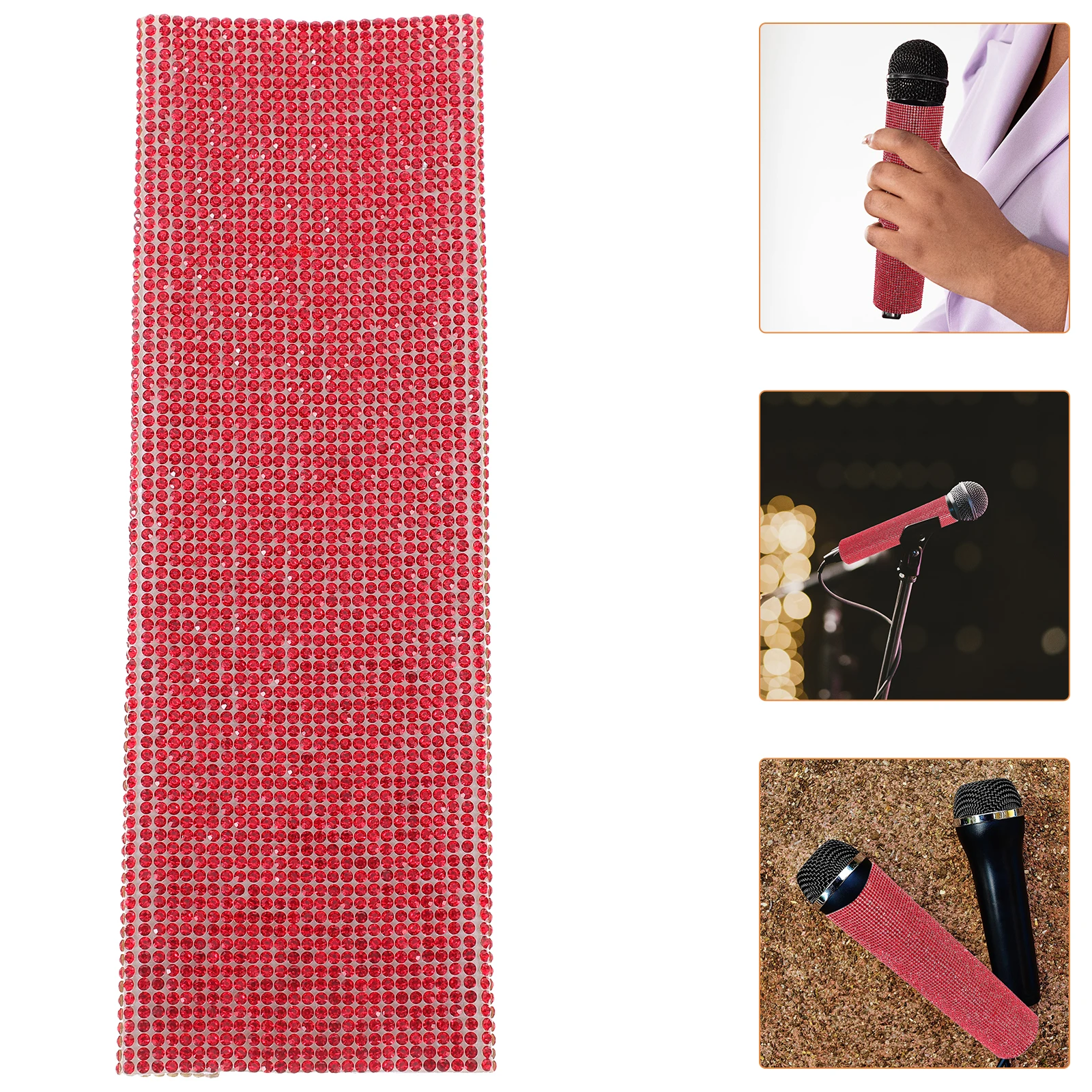 

Microphone Cover Rhinestone Handle Protector Case Decorative Sparkling Handheld Mic Accessory Practical