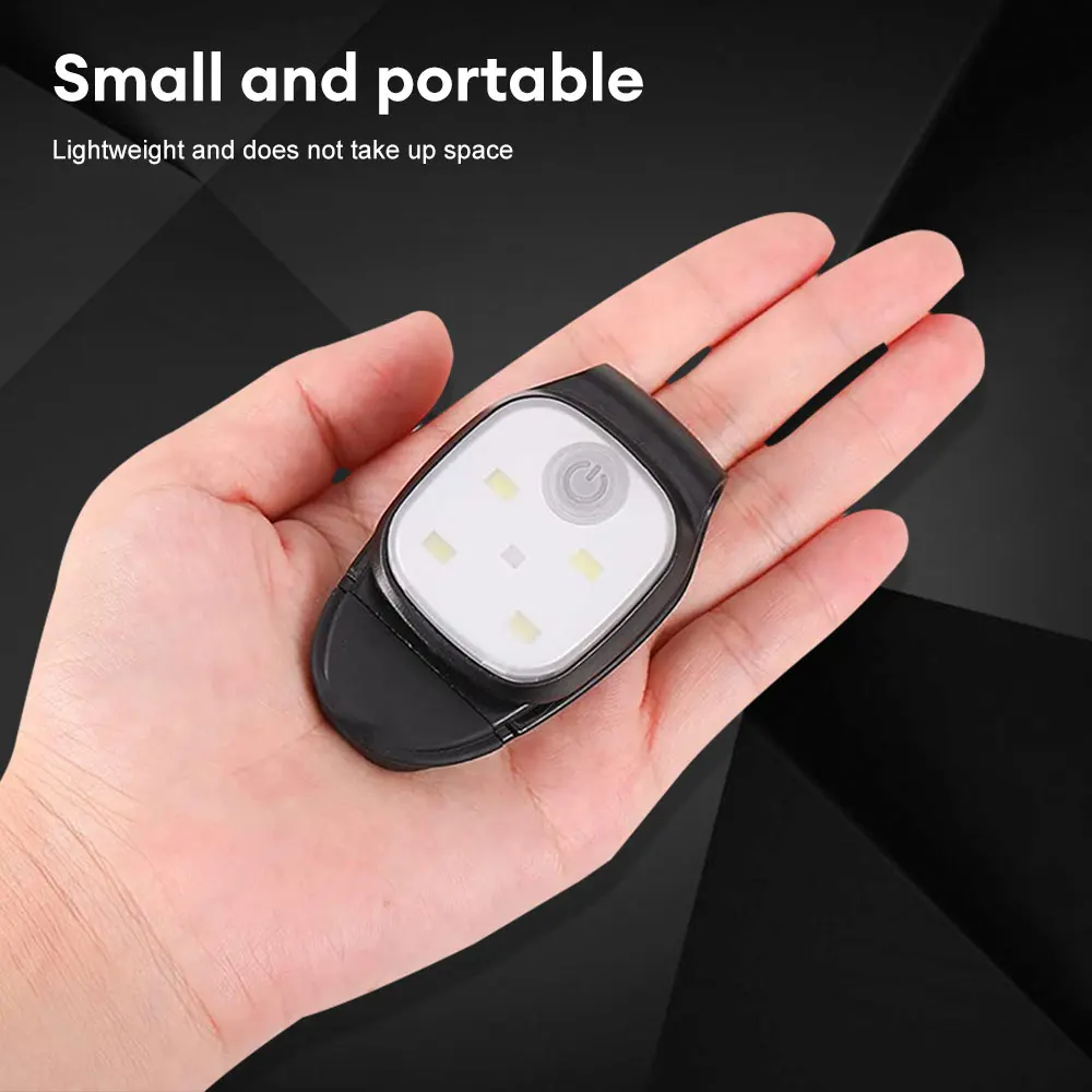 LED Clip Flashlight 4 Lighting Modes USB Rechargeable Clip On Light Safety Warning Running Lights for Night Walking Fishing