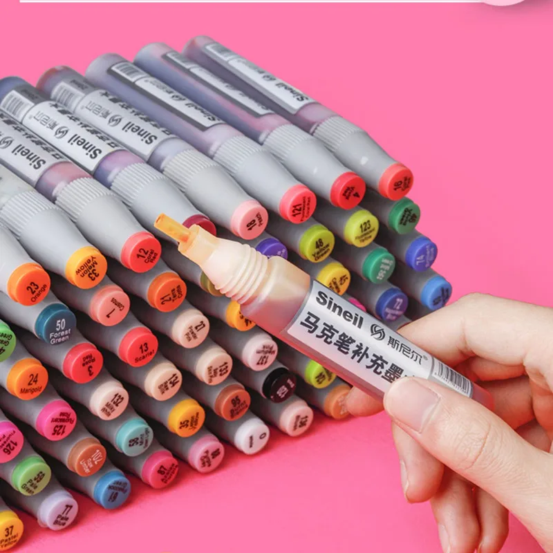 Marker Replenishing Liquid Universal Touch Marker Water Filling Liquid Alcohol Oily 24 Color 36 Color 48 Color 60 Color Ink