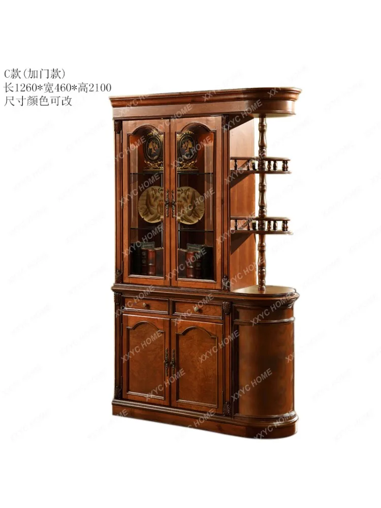 Customized Partition Hallway American-Style Solid Wood European-Style Double-Sided Screen Shoe Cabinet Wine Cabinet