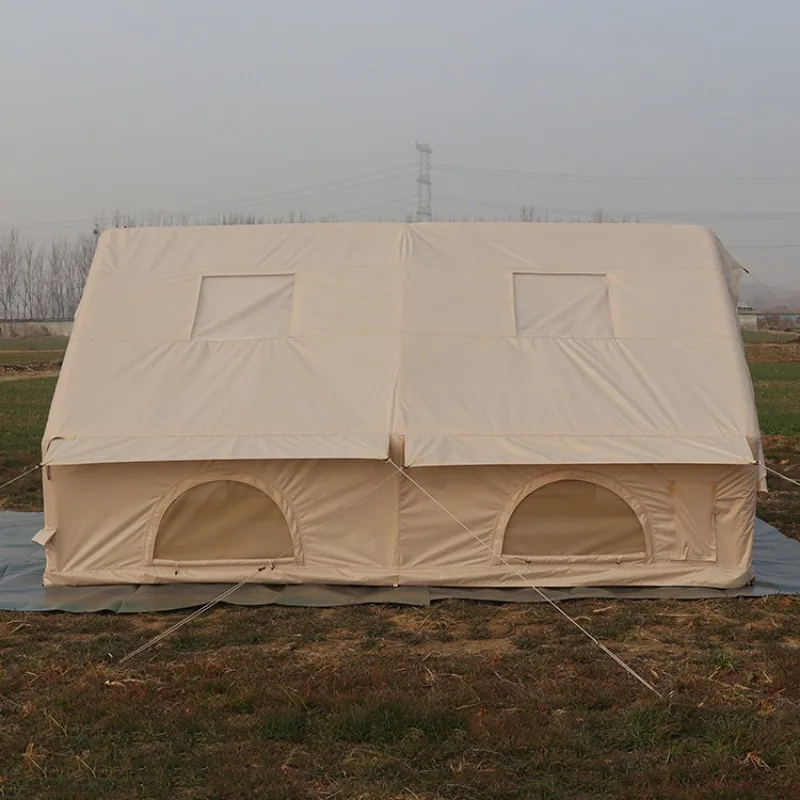 Flat outdoor mountain camping outdoor inflatable tent, roof tent free to build quick open four-season camping supplies