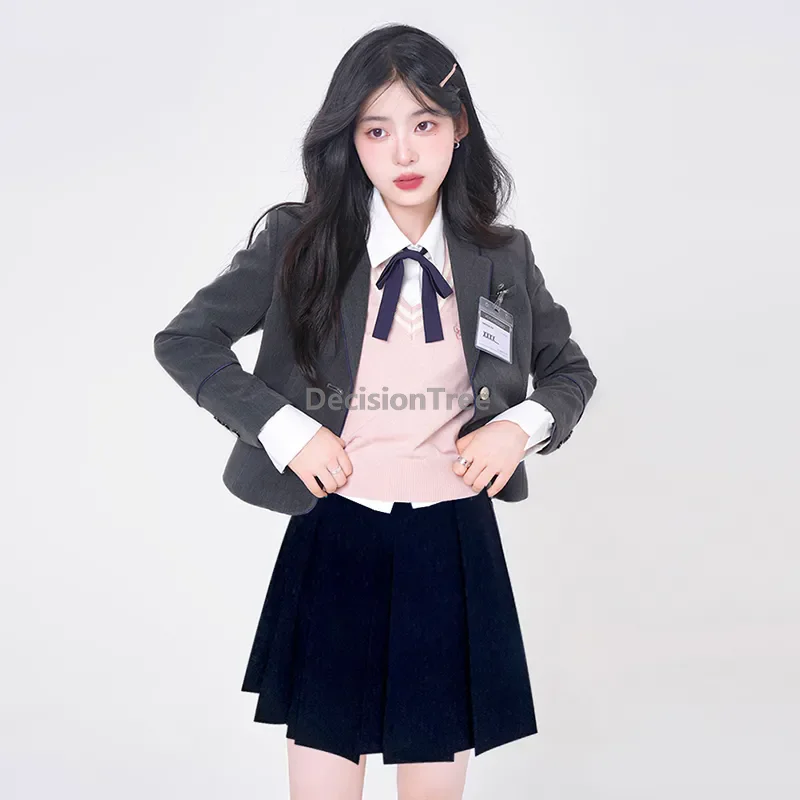 2025 autunno inverno uniforme scolastica corea stile accademia dolce alla moda jk uniforme da ragazza quotidiana caldo campus che indossa outfit