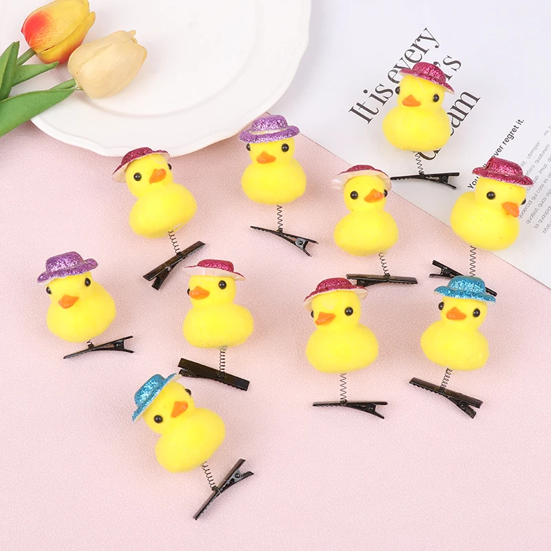 Desenhos animados Yellow Duck Plush Hairpin for Children Engraçado Animal Duckbill Clip Headwear Pouco Acessórios de Moda