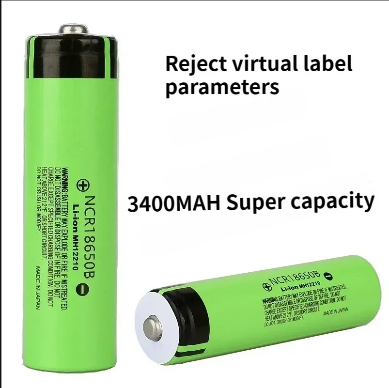 NCR18650 3400mAh Battery Ncr18650b 34B 3.7V 18650 3400mah Toy batteries Rechargeable Lithium Battery Flashlight 18650 Battery