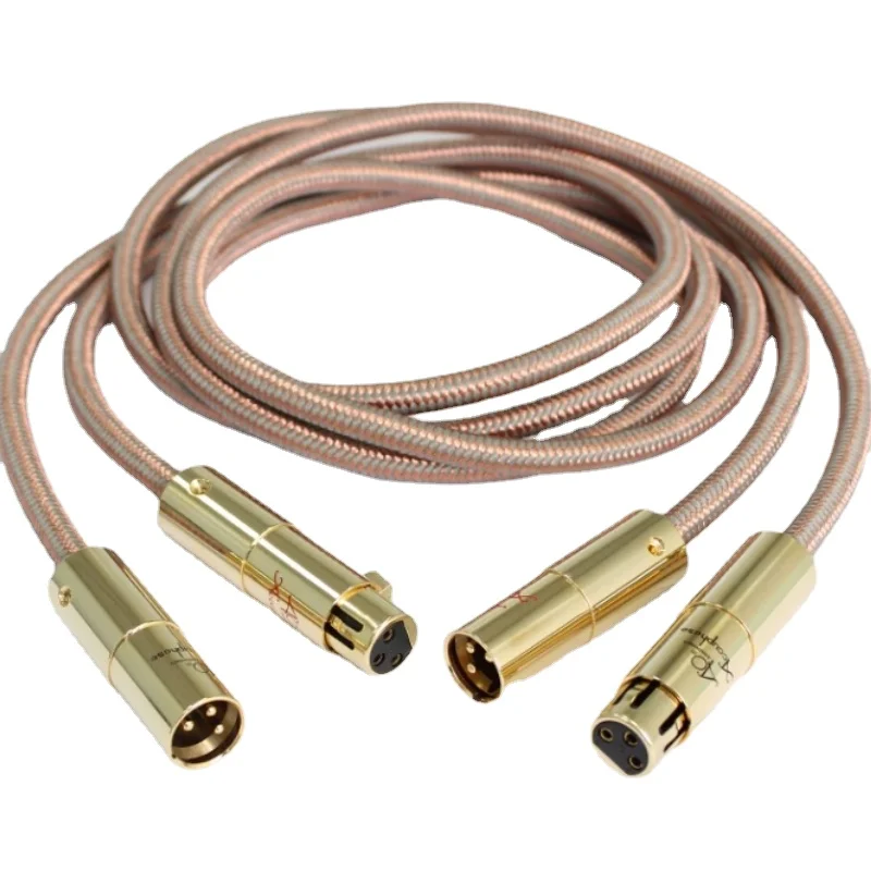 HiFi Audio Interconnect Line Audiophile Male to Female XLR Balanced Cable 24K Gold Plated Plug