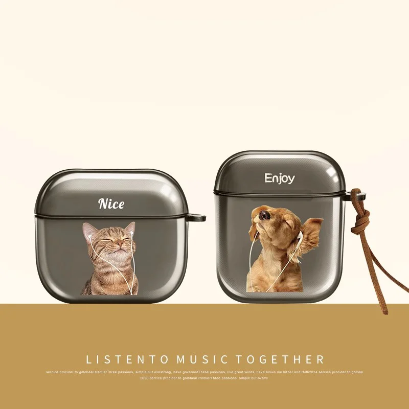 

Cats Cute Animals Dog Transparent Case For Apple AirPods 2 1 Cover Soft TPU Protective Funda For Air Pods Pro 2 3