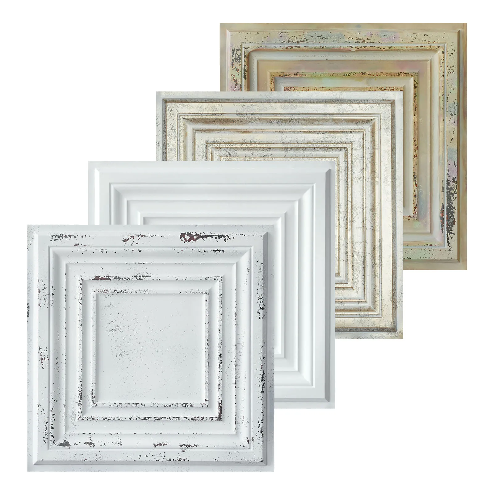 

10pcs PL01 Model 3D Embossed Vinyl Ceiling Tiles Paint Finish Wear Art Wall Board for Cafe Decor