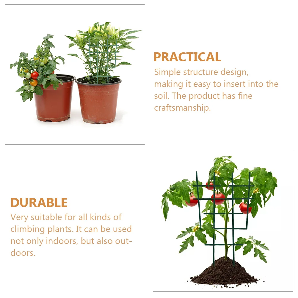 

8pcs Plastic Plant Support Stakes Durable Reusable Climbing Trellis for Indoor Outdoor Flower Garden Vegetables Holder