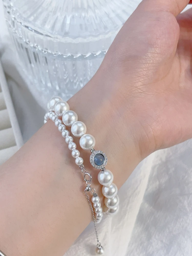 925-silver-natural-sea-turquoise-australian-white-pearl-bracelet-women's-luxury-vintage-elastic-bracelet-fashion-jewelry