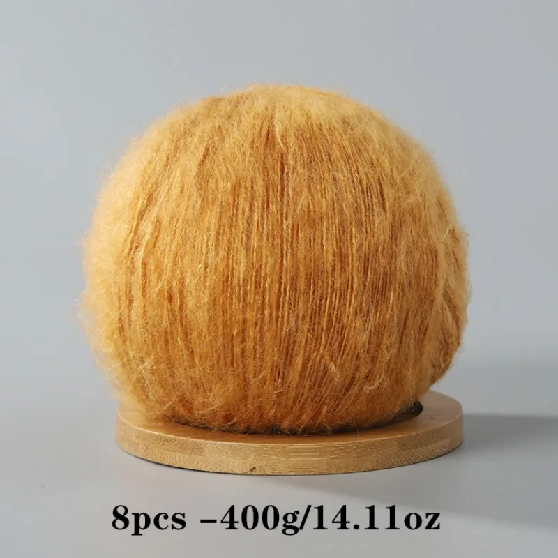 8 Stück 400 g Mohair-Garn zum Häkeln und Stricken, DIY-Haustierspielzeug, DIY-Handwerk, weich, bequem, hautfreundlich, Frühling und Sommer