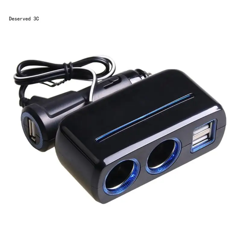 Portable Double USB Car for Smartphones Navigation Digital Cameras High Speed 3A Car Charging Power Splitter