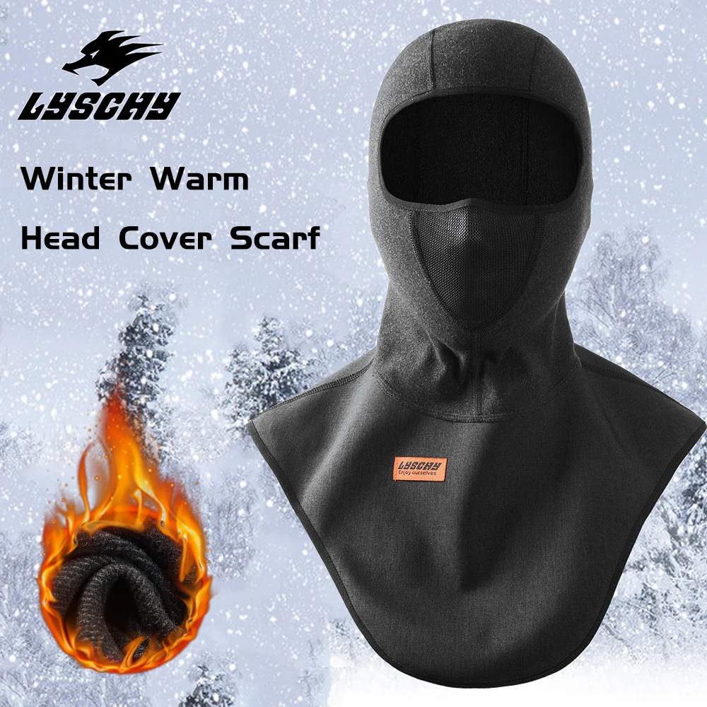 

Winter Motorcycle Mask Fleece Thermal Face Mask Plus Velvet Warm Liner Bib Moto Riding Balaclava Long Motocross Ski Mask Black