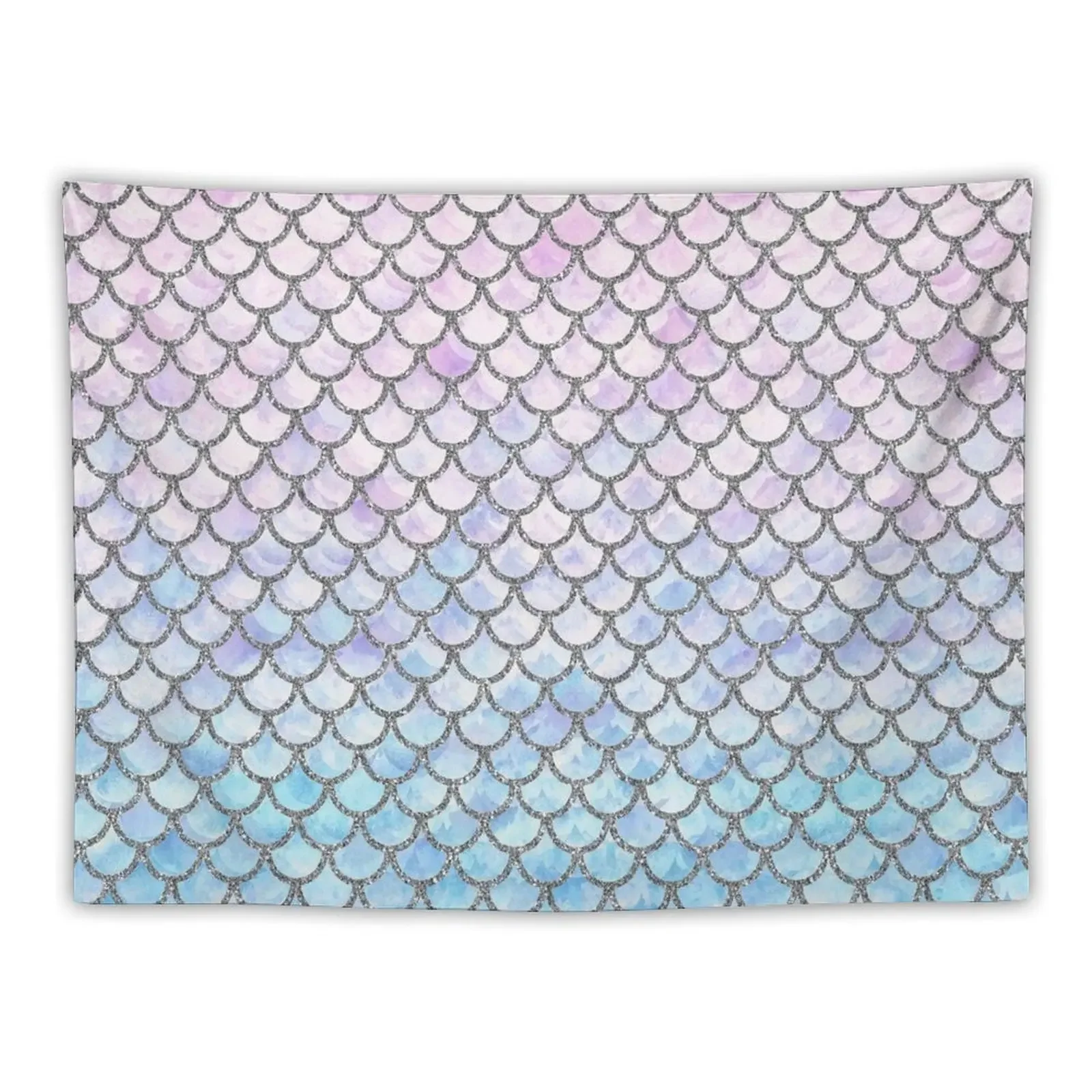 

Pastel Mermaid Scales Pattern Tapestry Mushroom Home Decorations Aesthetic Tapestry