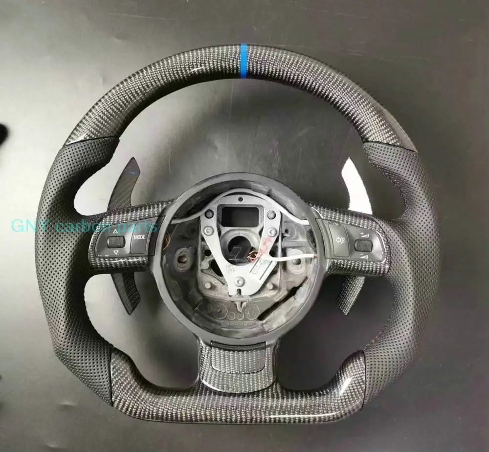 100% Real Carbon Fiber Paddle Car Steering Wheel For 2008-2012 Audi A3 R8 TT RS3 TTS