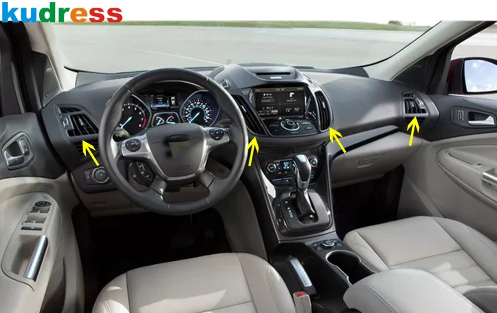 Car Front Air Condition Vent Outlet Frame Cover Trim For Ford Kuga Escape 2013 2014 2015 Matte Interior Accessories